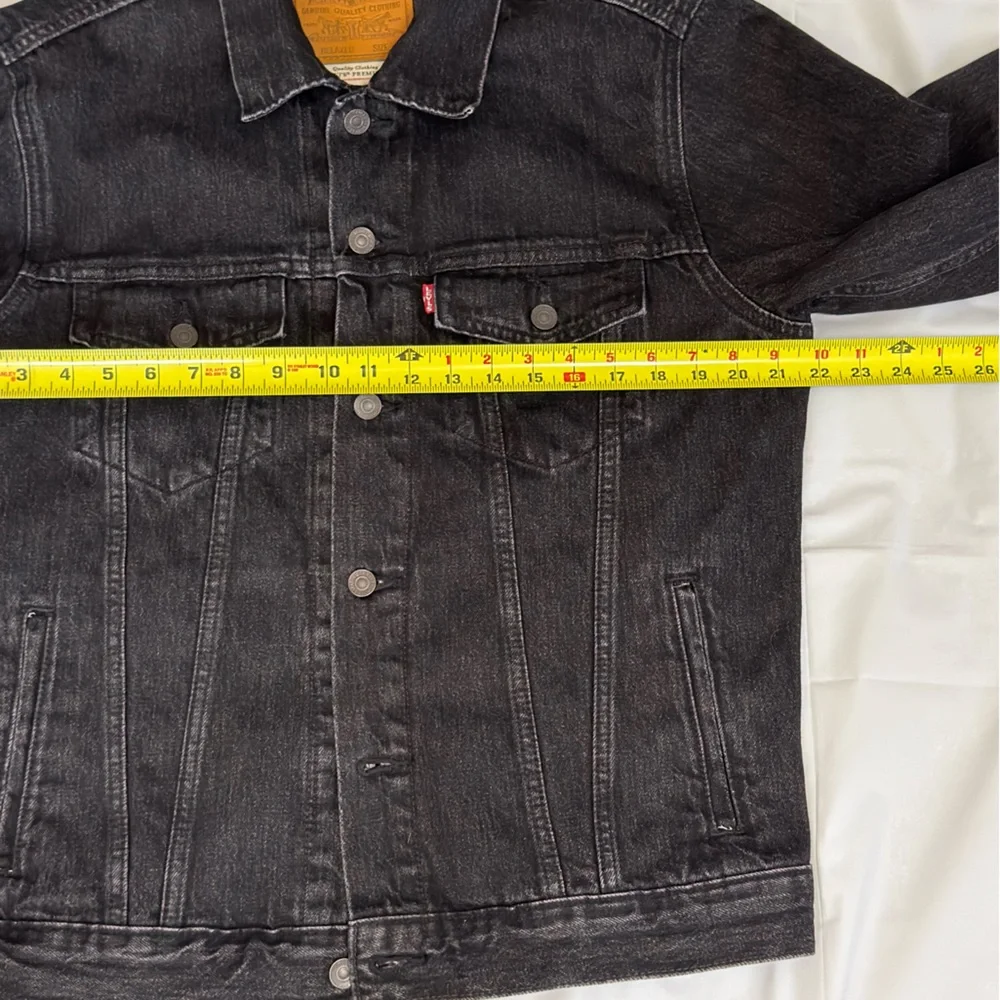 Levi’s Premium “Big E” Denim Jacket Black Size Small Mens Relaxed Fit Classic - Picture 7 of 11